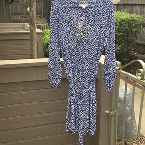 Michael Kors long sleeve dress. Blue and white 1X